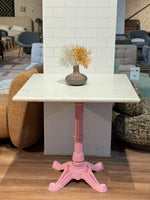 Sterling White Banswara Marble Restaurant Table with Metal Legs - Large thumbnail 1