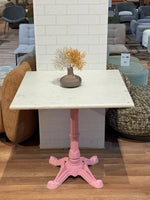 Sterling White Banswara Marble Restaurant Table with Metal Legs - Large thumbnail 2