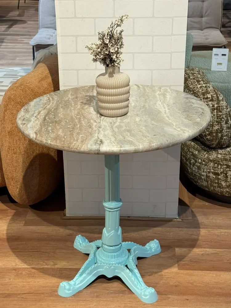 Haven Sawar Marble Restaurant Table with Metal Legs - Large real view 2
