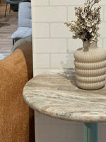 Haven Sawar Marble Restaurant Table with Metal Legs - Small thumbnail 4