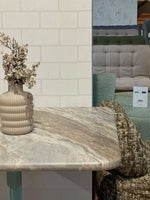 Ridgeway Sawar Marble Restaurant Table with Metal Legs - Large thumbnail 4