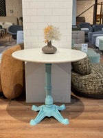 Mercer White Banswara Marble Restaurant Table with Metal Legs - Large thumbnail 1