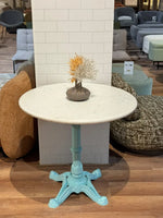 Mercer White Banswara Marble Restaurant Table with Metal Legs - Large thumbnail 2