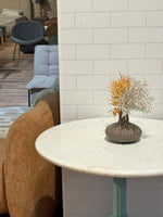 Mercer White Banswara Marble Restaurant Table with Metal Legs - Large thumbnail 3