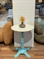 Mercer White Banswara Marble Restaurant Table with Metal Legs - Small thumbnail 2