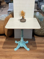 Beacon White Banswara Marble Restaurant Table with Metal Legs - Large thumbnail 2