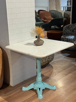 Beacon White Banswara Marble Restaurant Table with Metal Legs - Large thumbnail 5