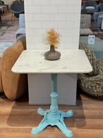 Beacon White Banswara Marble Restaurant Table with Metal Legs - Medium thumbnail 1