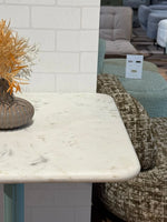 Beacon White Banswara Marble Restaurant Table with Metal Legs - Medium thumbnail 3