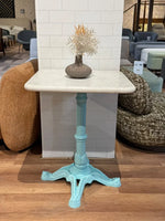 Beacon White Banswara Marble Restaurant Table with Metal Legs - Small thumbnail 1