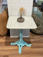 Beacon White Banswara Marble Restaurant Table with Metal Legs - Small thumbnail 2