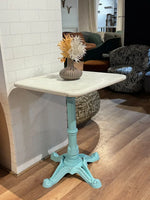 Beacon White Banswara Marble Restaurant Table with Metal Legs - Small thumbnail 3