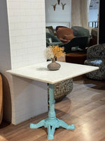 Whitley White Banswara Marble Restaurant Table with Metal Legs - Large thumbnail 2