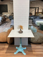 Whitley White Banswara Marble Restaurant Table with Metal Legs - Large thumbnail 3