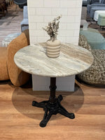 Crestwood Sawar Marble Restaurant Table with Metal Legs - Large thumbnail 2