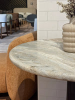 Crestwood Sawar Marble Restaurant Table with Metal Legs - Large thumbnail 3