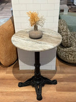 Crestwood Sawar Marble Restaurant Table with Metal Legs - Small thumbnail 2