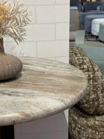 Crestwood Sawar Marble Restaurant Table with Metal Legs - Small thumbnail 4