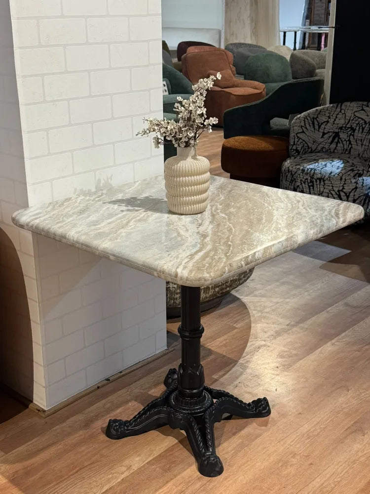 Hartley Sawar Marble Restaurant Table with Metal Legs - Large real view 3