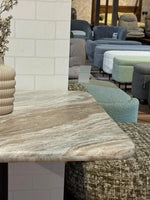 Hartley Sawar Marble Restaurant Table with Metal Legs - Large thumbnail 4