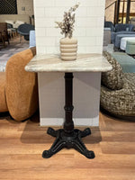 Hartley Sawar Marble Restaurant Table with Metal Legs - Small thumbnail 1