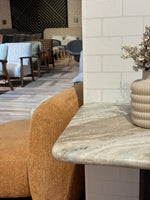 Hartley Sawar Marble Restaurant Table with Metal Legs - Small thumbnail 4