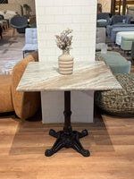 Dalton Sawar Marble Restaurant Table with Metal Legs - Large thumbnail 1