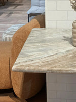 Dalton Sawar Marble Restaurant Table with Metal Legs - Large thumbnail 3