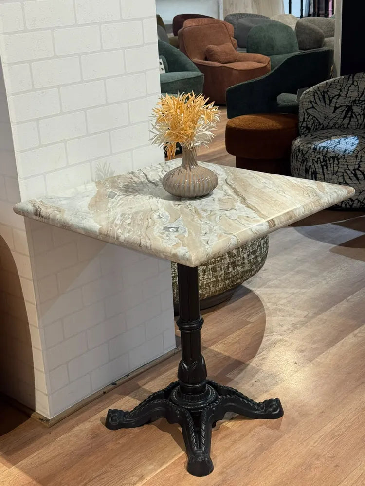 Dalton Sawar Marble Restaurant Table with Metal Legs - Medium real view 3