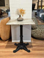 Dalton Sawar Marble Restaurant Table with Metal Legs - Small thumbnail 1