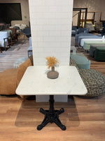 Seabrook White Banswara Marble Restaurant Table with Metal Legs - Large thumbnail 2