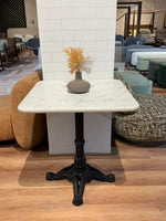 Seabrook White Banswara Marble Restaurant Table with Metal Legs - Medium thumbnail 1