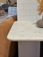 Seabrook White Banswara Marble Restaurant Table with Metal Legs - Medium thumbnail 5