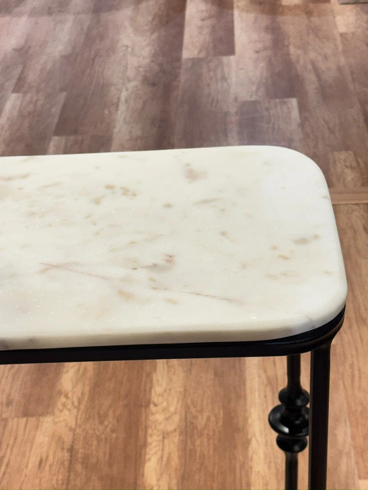 Hugo 2-Tier Marble Console Table with Metal real view 4