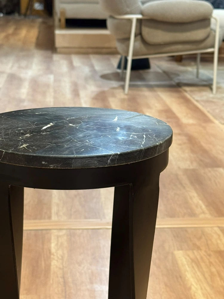 Lana Marble Side Table with Metal real view 3