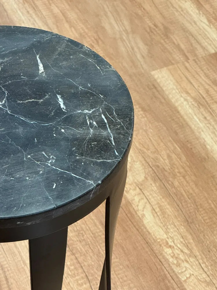 Lana Marble Side Table with Metal real view 5