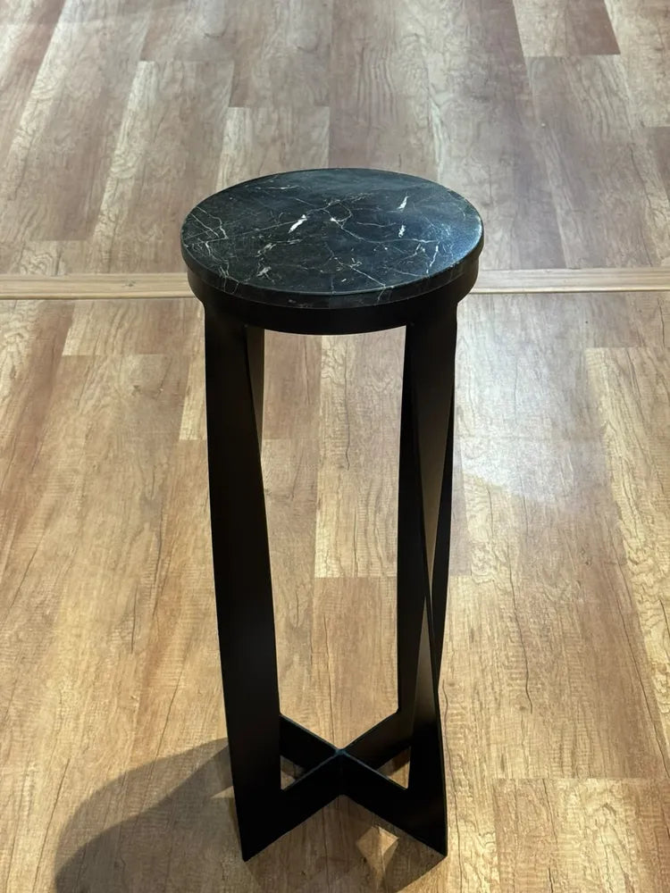 Lana Marble Side Table with Metal real view 7