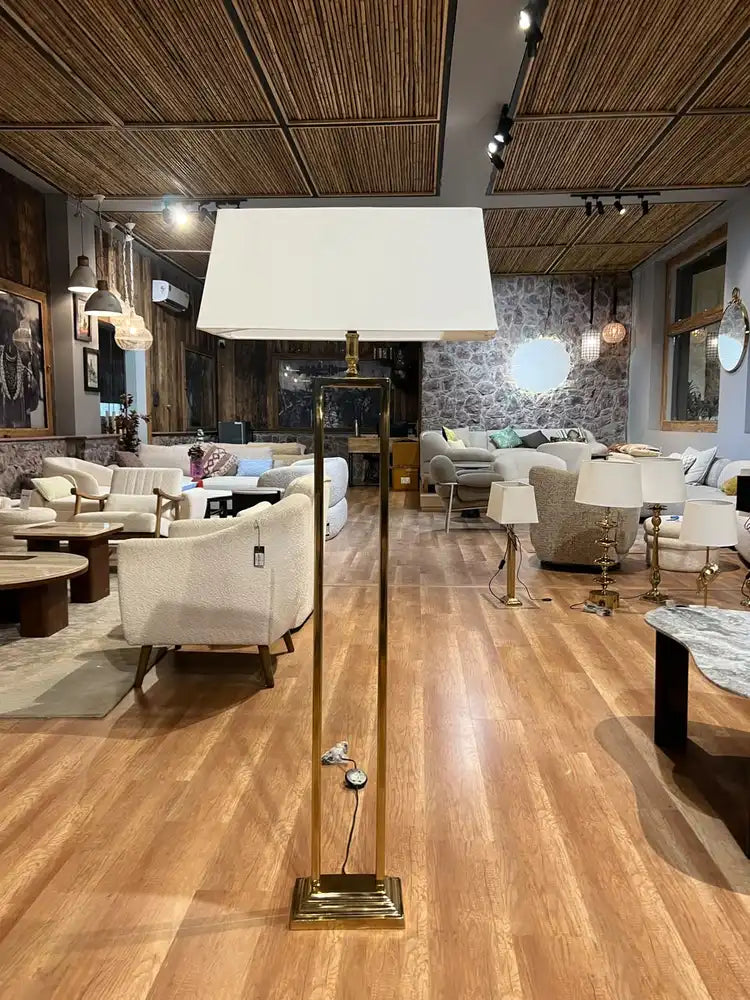 Enya Gold Floor Lamp real view 1