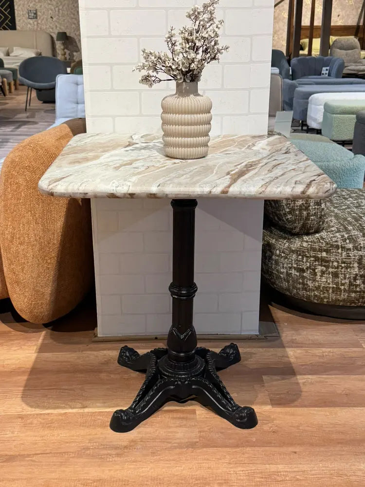 Hartley Sawar Marble Restaurant Table with Metal Legs - Medium real view 1