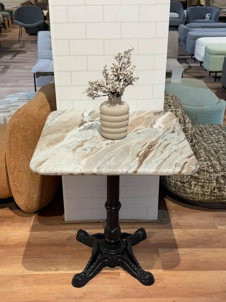 Hartley Sawar Marble Restaurant Table with Metal Legs - Medium real view 2