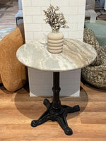 Crestwood Sawar Marble Restaurant Table with Metal Legs - Medium thumbnail 1