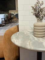 Crestwood Sawar Marble Restaurant Table with Metal Legs - Medium thumbnail 4
